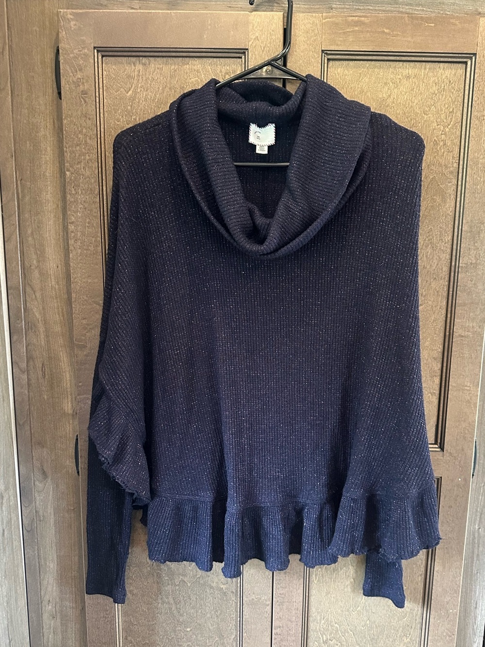 Anthropologie Postmark Orley Metallic Cowl Neck Sweater Size XS/S